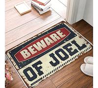 XYBH Men Decor Beware Of Joel Doormat Farmhouse Bath Rug Decore For Room(40X60CM)
