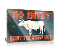 XYBH Metal Signs For Outside Home Decor No Entry Don'T The Sheep Out Tin Sign Tin Metal Decor Signs For Room(20X30CM)