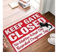 XYBH Outdoor Door Mat Large Keep Gate Closed Noter What The Bearded Dragons Say Rug Classroom Door Mat Fall Rugs For Front Door(65X90CM)