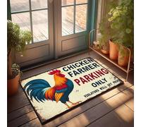 XYBH Outdoor Fall Rug Chicken Farmer Parking Only. Doormat Hot Cocoa Bar Decor Mat Shoes(65X90CM)