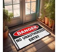 XYBH Outdoor Fall Rug Danger No Unauthorized Entry Doormat Hot Cocoa Bar Decor Mat Shoes(40X60CM)