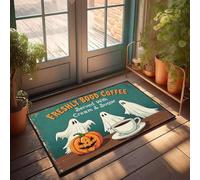 XYBH Outdoor Fall Rug Freshly Brewed Coffee Served With Cream & Sugar Doormat Hot Cocoa Bar Decor Mat Shoes(50X80CM)