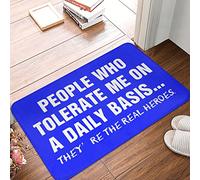 XYBH Outdoor Front Door Rug People Who Tolerate Me Mat Entryway Decor Garage Decor For Men(65X90CM)