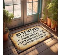 XYBH Outdoor Paw Mat Attention: 'I Am Out Of Order' My Stupid Peoples Need Filter Doormat Outdoor Door Mats For Front Door Mens Room Decor(50X80CM)