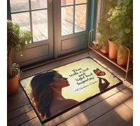 XYBH Outdoor Rug Front Door A Woman Gently Holds A Butterfly, Symbolizing Freedom And Transformation. Doormat Door Mats Indoor Entrance Summer Front Door Mat(65X90CM)