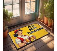 XYBH Outdoor Rug Front Door Free Beer Tomorrow - Cheers! Doormat Door Mats Indoor Entrance Summer Front Door Mat(50X80CM)