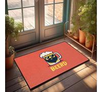 XYBH Outdoor Welcome Mats For Front Door A Beer Mug With A Beard Wearing Sunglasses. Doormat Outdoor Porch Decor Front Door Decor(40X60CM)