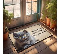 XYBH Outdoor Welcome Mats For Front Door A Curious Kitten Gazes With Wide Eyes. Doormat Outdoor Porch Decor Front Door Decor(40X60CM)