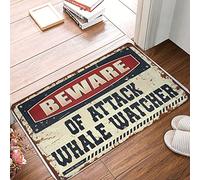 XYBH Outside Mats For Front Door Beware Of Attack Whale Watcher Doormat Doors For House Home Sweet Home Mat(65X90CM)