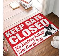 XYBH Outside Mats For Front Door Keep Gate Closed Noter What The Corgi Say Rug Doors For House Home Sweet Home Mat(50X80CM)