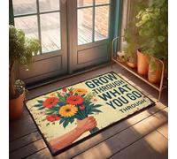 XYBH Personalized Door Mats For Front Door Grow Through What You Go Through Doormat Stuff For Boys Room Door Decor(65X90CM)