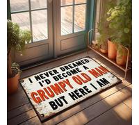 XYBH Personalized Door Mats For Front Door I Never Dreamed I'D Become A Grumpy Old Man, But Here I Am Doormat Stuff For Boys Room Door Decor(40X60CM)