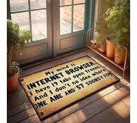 XYBH Personalized Door Mats For Front Door My Mind Is An Internet Browser. Doormat Camper Decorations For Inside Outdoor Floor Mat(50X80CM)