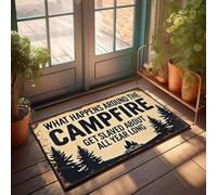 XYBH Personalized Door Mats For Front Door What Happens Around The Campfire Gets Slaved About All Year Long. Doormat Camper Decorations For Inside Outdoor Floor Mat(50X80CM)