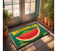 XYBH Plain Welcome Mat A Slice Of Watermelon With Green Leaves. Doormat Farmhouse Bathroom Mats Bar Decor For Home(40X60CM)