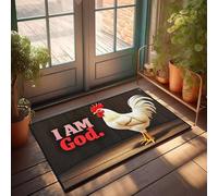 XYBH Plain Welcome Mat I Am God. Printed On The Image. Doormat Farmhouse Bathroom Mats Bar Decor For Home(40X60CM)