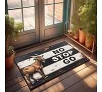 XYBH Retro Area Rug Goat Sign: No Stop, Go! Doormat Stuff For Teens Man Cabe Decor(65X90CM)
