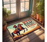 XYBH Retro Area Rug Red Trime: A Wild West Adventure Doormat Stuff For Teens Man Cabe Decor(65X90CM)