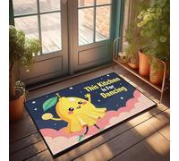 XYBH Rustic Bathroom Rugs A Dancing Lemon Character With A Cheerful Expression. Doormat Decore For Room Playroom Decor(40X60CM)