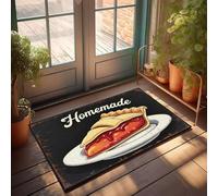 XYBH Rustic Bathroom Rugs Homemade Cherry Pie Slice Doormat Decore For Room Playroom Decor(65X90CM)