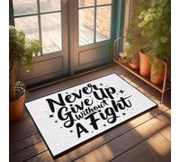 XYBH Rustic Bathroom Rugs Never Give Up Without A Fight. Doormat Decore For Room Playroom Decor(65X90CM)