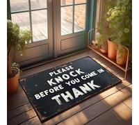 XYBH Rustic Bathroom Rugs Please Knock Before You Come In. Thank You. Doormat Decore For Room Playroom Decor(40X60CM)