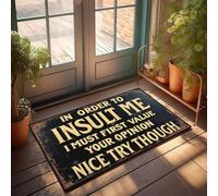 XYBH Spring Doormat Outdoor Entrance In Order To Insult Me Nice Try Though. Doormat Summer Outdoor Mat Cool Stuff For Your Room(50X80CM)