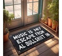 XYBH Spring Doormat Outdoor Entrance Music Is My Escape From Al Bullshit In Doormat Summer Outdoor Mat Cool Stuff For Your Room(50X80CM)