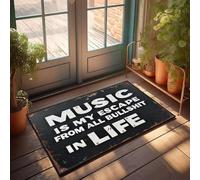 XYBH Spring Doormat Outdoor Entrance Music Is My Escape From All Bullshit In Life. Doormat Summer Outdoor Mat Cool Stuff For Your Room(40X60CM)
