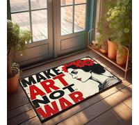 XYBH Stuff For Boys Room Make Art Not War Doormat Winter Doormat Outdoor Front Porch Layered Rug(50X80CM)