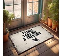 XYBH Summer Door Mat Outdoor Please Take One And Then Run. Doormat Home Decor Men Front Porch Fall Decor(65X90CM)