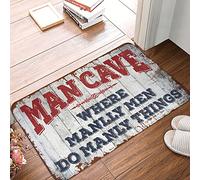 XYBH Thankful Kitchen Mat Where Manlly Men Do Manly Things Rug Coffee Bar Decor Funny Text Doormat(65X90CM)