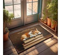 XYBH Things For Boys Room Time Spent With Books And Dogs Is Never Wasted Doormat Doormat Outdoor Entrance Dorm Sweet Dorm Door Mat(40X60CM)