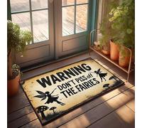 XYBH Welcome-Ish Door Mat Warning: Don'T Piss Off The Fairies Doormat Cool Stuff For Your Room Indie Room Decor(50X80CM)