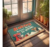 XYBH Welcome Mats For Front Door Outdoor Baking Because Murder Is Wrong. Doormat Lake House Decor Husband Gifts(65X90CM)
