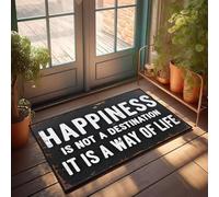 XYBH Welcome Mats For Front Door Outdoor Happiness Is Not A Destination. It Is A Way Of Life. Doormat Lake House Decor Husband Gifts(40X60CM)