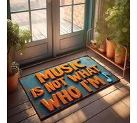 XYBH Welcome Mats For Front Door Outdoor Music Is Not What Who I Am. Doormat Lake House Decor Husband Gifts(40X60CM)
