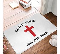 XYBH Welcome Mats Outdoor Large God Is Good All Time Doormat Desk Floor Mat Outdoor Fall Decor(40X60CM)