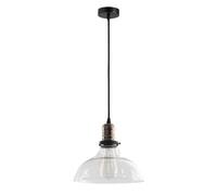 XYBZJP Retro Industrial Style Ceiling Light Fixture, E27 Screw Single-head Chandelier, Glass Pendant Light Lampshade, Balcony Living Room Kitchen Island Hanging Lamp
