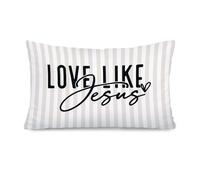 XYDEG Christian Kids Room Decor 12x20 Pillow Cover, Love Like Jesus Bible Verse Religious Decorative Lumbar Pillow Covers for Girls Boys Bedroom Playroom Nursery