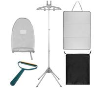 XYDHQS Clothes Steamer Stand, Adjustable Height Handheld Ironing Hanger, 360° Rotatable Foldable Stand Clothes Ironing Rack for Home Bedroom Laundry Rooms