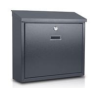 xydled Mail Boxes with Key Lock,Locking Mailbox Wall Mounted, Large Capacity, Galvanized Steel Cover Metal Postbox for House, 14 X 12.5 X 4.25 Inch, Grey