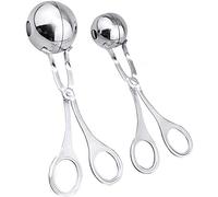 XYDZ 2 Pcs Meatball Maker Meatball Clip Stainless Steel Meatball Scoop Non Stick Stuffed for Meat Ball Shaper Spoon,Cake Pop Meatball Maker Ice Tongs, Cookie Dough Scoop for Kitchen