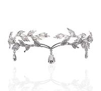 XYDZ Rhinestone Crystal Tiara, Wedding Tiara, Rhinestone Leaf Crown Crystal Frontals Imitation Hairstyles Wedding Silver Wedding Tiara Prom Accessory - Silver, Alloy, Crystal, Alloy, crystal