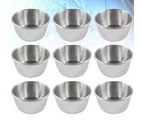 Xydz Stainless Steel Condiment Dishes - 9pcs Mini Round Dipping Bowls