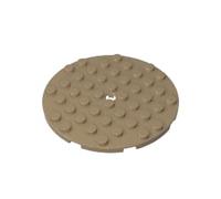 XYEIUGO 74611 8x8 Circular Base Plate, Dark Tan, 5 PCS | Compatible with LEGO Building Blocks. MOC components for major building brands. consistent color matching. GDS-90289.