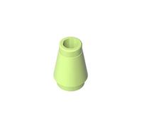 XYEIUGO GDS-606 Cones, 1x1 [No Top Groove] Pack of 50, 4589, 59900, 64288, 28701, DIY Piece and MOC Components for Large Brick Brands, Colour: Light Green 326