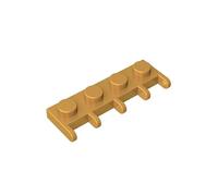 XYEIUGO Hinge Plate Parts 1 x 4 Hinge Plate with 5 Claws on the SeiTeile 10 Pieces Compatible with the Major Brands GDS-M348 4315, Classic Bulk Toy, MOC, Colour: Golden Yellow 297