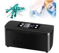 XYEJL Insulin Cooler Refrigerated Box 2-8℃ Drug Reefer Cooler Travel Case 8-10 Hours Rechargeable Battery Mini Medicine Refrigeratorl,for Insulin,Serum,Eye Drops Storage,220V-Battery*1