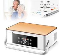 XYEJL Insulin refrigerated Box, Medicine Refrigerator Insulin Cooler, Car Refrigerator Portable Mini Medicine Fridge, for Eye Drops/Interferon/Drug Storage,Champagnegold-220V-Battery*2